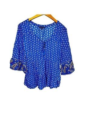 American‎ Eagle Outfitters Women's 3/4 Sleeve Bohemian Top Size Small